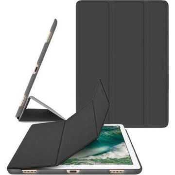 iPad hoes 2017 / iPad hoes 2018 iPad hoes (9.7 inch) - Tri-Fold Book Case - zwart- magnetisch - automatisch aan/uit - iPad cover 9.7 inch - ipad 2017 hoes - ipad 2018 hoes