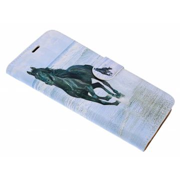 iPhone Xs Max 3D Paard Design Book Hoesje Met Pasjesruimte & Magneet flapje