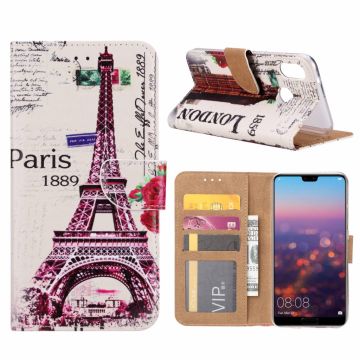Huawei P20 Lite Eiffeltoren (1889) Design Booktype Kunstleer Hoesje Met Pasjesruimte