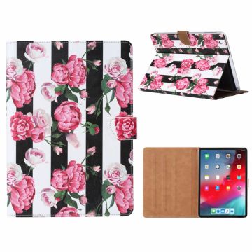Ntech Apple iPad 2 / 3 / 4 Vintage Roses & Stripes Design Booktype Kunstleer Hoesje