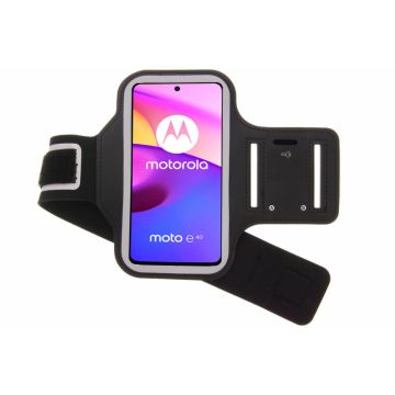 Hoesje Geschikt voor Motorola Moto E40 sportarmband - hardloop armband - Sportband - - zwart