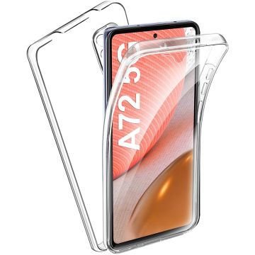 Samsung Galaxy A72 5G Hoesje Dual TPU Case 360° Cover 2 in 1 Case ( Voor en Achter) Transparant