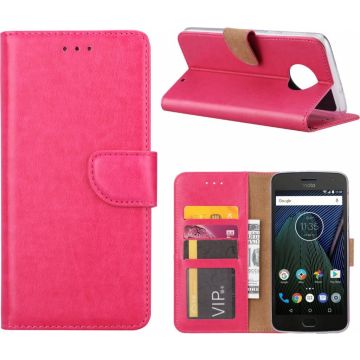 Motorola Moto G6 Plus Hoesje boektype case / geschikt voor 3 pasjes Pink