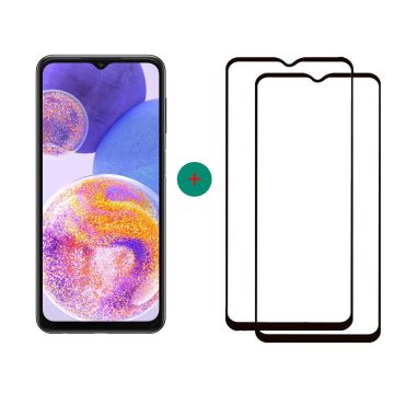 Samsung Galaxy A23 4/5G screenprotector Zwart Beschermglas samsung a23 5g screenprotector glas - screenprotector Samsung Galaxy A23 - 2 stuks