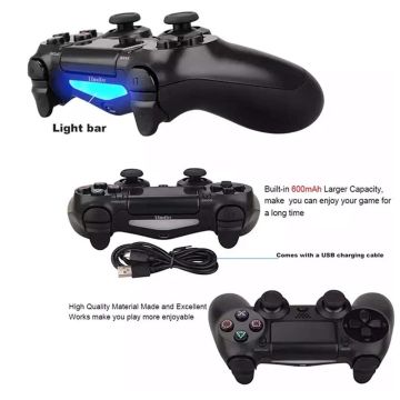 Bluetooth Gamepad Controller voor Playstation 4 / Windows (via kabel) & PS3 oplaadbaar - Zwart
