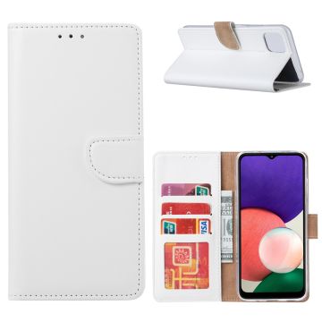 Samsung A22 hoesje bookcase Wit - Samsung Galaxy A22 5G hoesje portemonnee wallet case - Hoesje A22 5G book case hoes cover