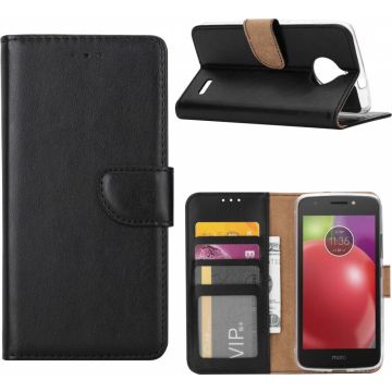 Motorola Moto C+ (Plus) Portmeonnee hoesje / geschikt voor 3 pasjes Zwart
