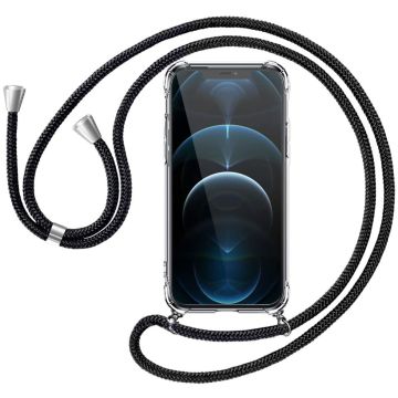 Geschikt voor iPhone 12 Pro Max backcover met koord zwart