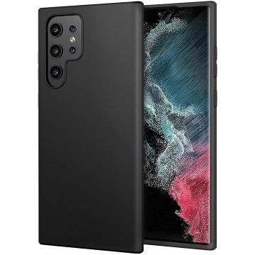 Samsung S22 Ultra Siliconen Hoesje Back Cover Zwart - Back Cover hoesje Samsung Galaxy S22 Ultra - Samsung S22 Ultra hoesje Siliconen cover
