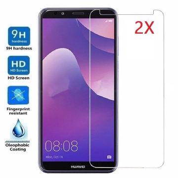 Ntech 2 Stuks - Huawei Y7 (2018) Screenprotector Tempered Glass (0.3mm)