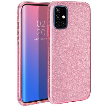 Samsung Galaxy A51 Glitter TPU Back Hoesje - Roze