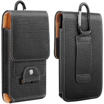 Riem Holster Hoesje - Luex Universeel Telefoonhoesje vertical Holster 5.5 Samsung A22 5G / A22 4G / A20S / Z Flip / A10 / A10 s / A32 5G / A32 4G / A03 Core / A31 - Zwart