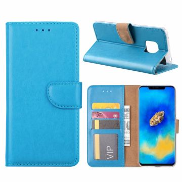 Huawei Mate 20 Pro Blauw Booktype / Portemonnee TPU Lederen Hoesje
