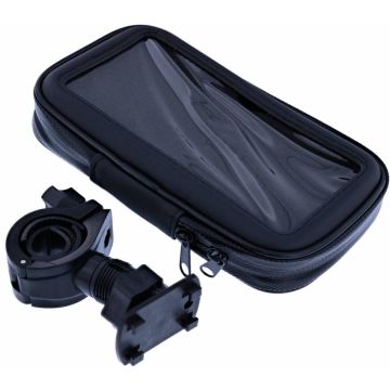 Zwart Fiets Houder Universeel Waterdicht & Shockproof Large Hoesje LG Q7