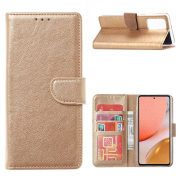Samsung A32 Hoesje portemonnee hoes - Samsung Galaxy A32 5G bookcase wallet cover - Goud