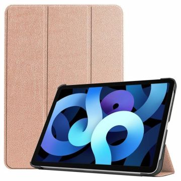 Hoes geschikt voor iPad Air 5 bookcase Rosegoud - Hoes geschikt voor iPad air 2022 hoes 10.9 - Hoes geschikt voor iPad Air 5 smart case Kunstleer - Hoes geschikt voor iPad air 2020 hoes Trifold Smart hoesje