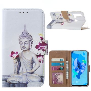 Ntech Boeddha & Bloem Portemonnee Hoesje - Huawei P20 lite (2019)