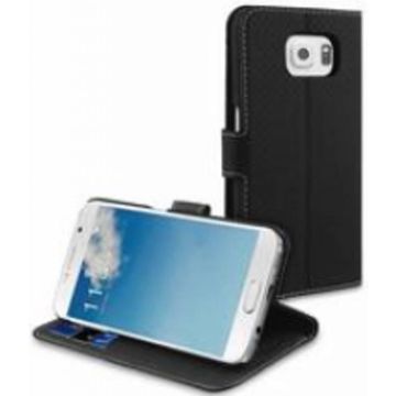 Muvit Wallet Stand case met 3 cardslots voor Samsung Galaxy S6 - Zwart