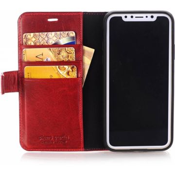 iPhone X / Xs Hoesje Pierre Cardin Rood Leer