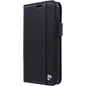 iPhone 11 Bookcase hoesje - Pierre Cardin - Effen Zwart - Leer