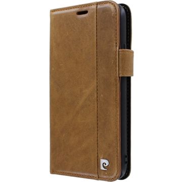 iPhone 11 Bookcase hoesje - Pierre Cardin - Effen Bruin - Leer