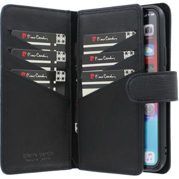 iPhone 11 Pro Bookcase hoesje - Pierre Cardin - Effen Zwart - Leer