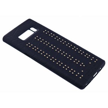 Puloka Leer met Studs Back Cover Hoesje Samsung Galaxy Note 8
