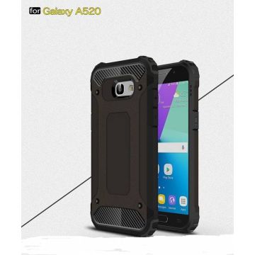 Galaxy A5 2017 Premium Dual layer Rugged Armor hoesje / Hard PC & TPU Hybrid case zwart