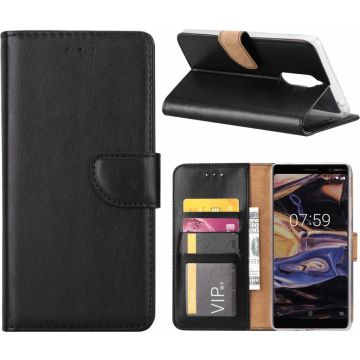 Nokia 7 + (Plus) hoesje book case style / portemonnee case Zwart