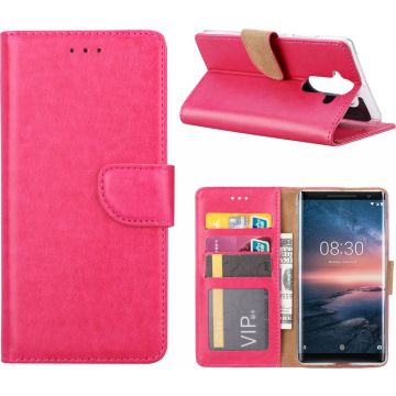 Nokia 8 Sirocco hoesje book case style / portemonnee case Pink