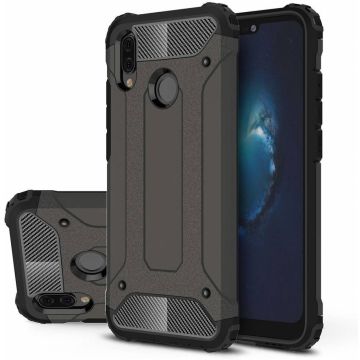 Huawei P20 Lite (2018) Dual Layer Hybrid Armor Hoesje - Zwart