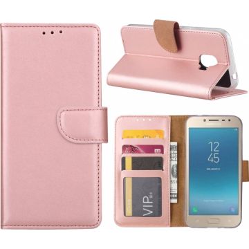 Hoesje voor Samsung Galaxy j2 Pro (2018) portemonnee hoesje / met opbergvakjes Rose Goud