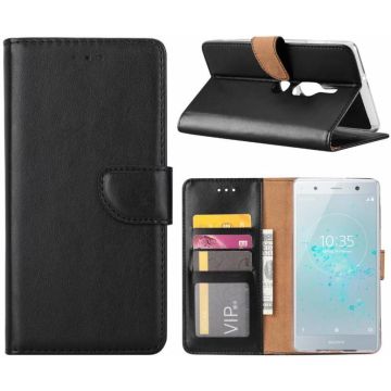 portemonnee hoesje met opbergvakjes voor Sony Xperia XZ2 Premium case Zwart