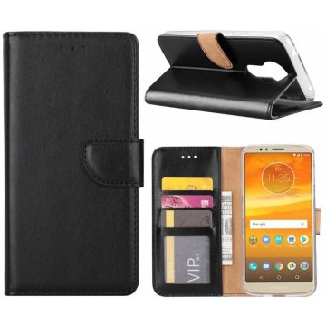 Motorola Moto E5 Plus Hoesje portemonnee case / geschikt voor 3 pasjes Zwart