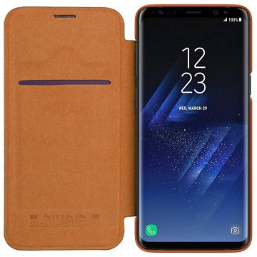Nillkin Bruin Qin Leather slim booktype hoesje voor Samsung Galaxy S9+