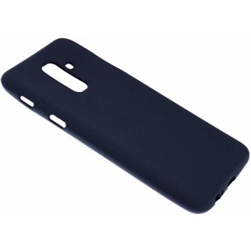 Samsung Galaxy A6+ Plus (2018) Case Zwart TPU Hoesje Matte Finish Slim Profile