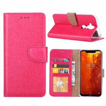 Ntech Hoesje voor Nokia 8.1 portemonnee hoesje / met opbergvakjes Pink