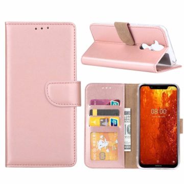 Ntech Hoesje voor Nokia 8.1 portemonnee hoesje / met opbergvakjes Rose Goud