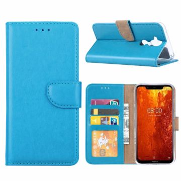 Ntech Hoesje voor Nokia 8.1 portemonnee hoesje / met opbergvakjes Blauw