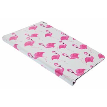Ntech Samsung Galaxy Tab A 10,1 SMT590/T595 Multi Flamingo 360° draaibaar Booktype Kunstleer Hoesje