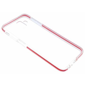 Ntech Samsung Galaxy J6+ (Plus) Rood &Transparant Anti Shock Back hoesje