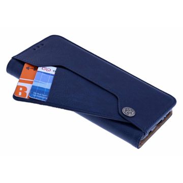 Ntech Samsung Galaxy S10e Flip Hoesje & Uitschuifbare Pasjeshouder Blauw