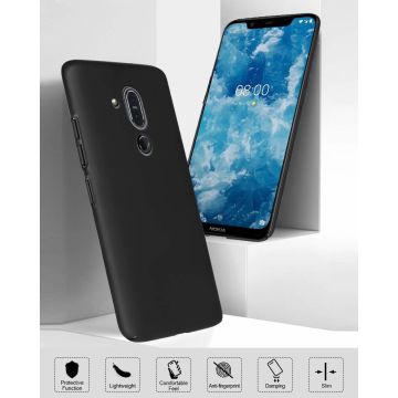 Ntech Nokia 8.1 (Nokia X7) Hoesje Silicone Hoesje Flexible & Scratch Resistent TPU Case - Zwart