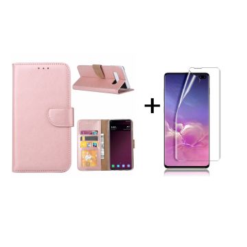 Ntech Samsung Galaxy S10 Plus Hoesje Rose Goud + Folie creenprotector