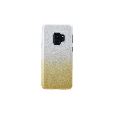 Ntech Samsung Galaxy S9 - Glamour Glitter Dual Layer Back Cover TPU Hoesje - Zilver & Goud