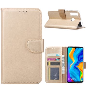 Ntech Huawei P30 Lite / P30 Lite New Edition portemonnee hoesje / book case - Goud