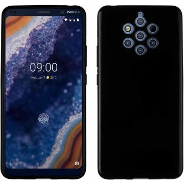 Ntech Nokia 9 PureView Hoesje Silicone Hoesje Flexible & Scratch Resistent TPU Case - Zwart