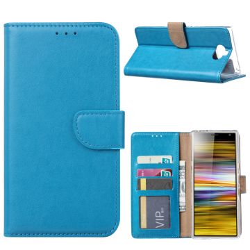 Ntech Portemonnee hoesje met Pasjesruimte voor Sony Xperia 10 - Blauw