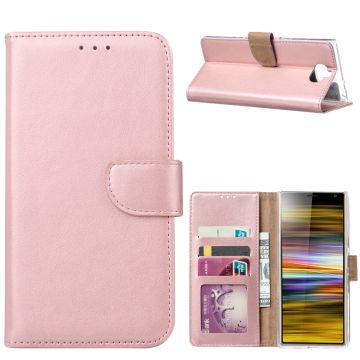 Ntech Portemonnee hoesje met Pasjesruimte voor Sony Xperia 10 Plus - Rose Goud