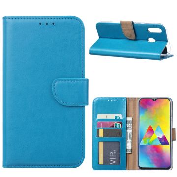 Ntech Portemonnee hoesje met Pasjesruimte voor Samsung Galaxy M20 - Blauw